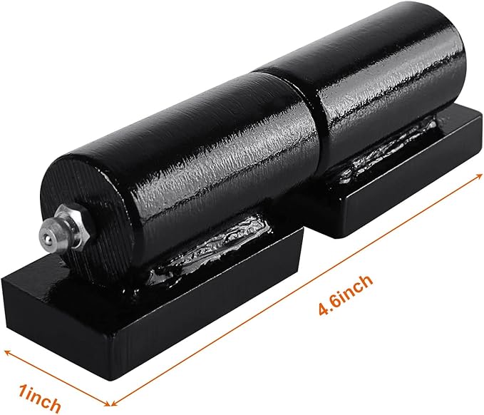 2 Pack Heavy Duty Weld On Barrel Hinges 5 Inch, Greaseable Steel Gate Hinges with Ball Bearings, High Capacity Lift Off Hinge for Metal Gates, Dump Trailers, Custom BBQ Smokers & Ramps (Black)