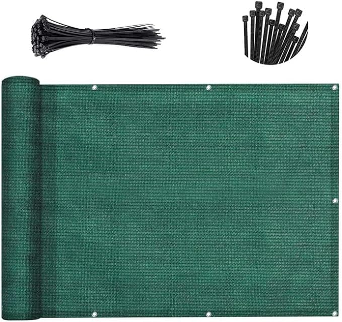 SUNNY GUARD Customized 3'x29' Dark Green Balcony Privacy Screen,91% Shade Apartments Fence Cover,Heavy Duty Mesh Windscreen for Deck,Outdoor,Backyard,Patio