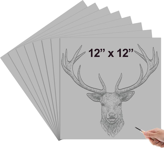 Yeaqee 12 Pcs Linoleum Block Rubber Carving Block Soft Linocut Blocks Large Linoleum Sheet Unmounted Lino Plates for Engraving Art Project Printmaking Artist Studio Supplies (12 x 12 Inch,Gray)