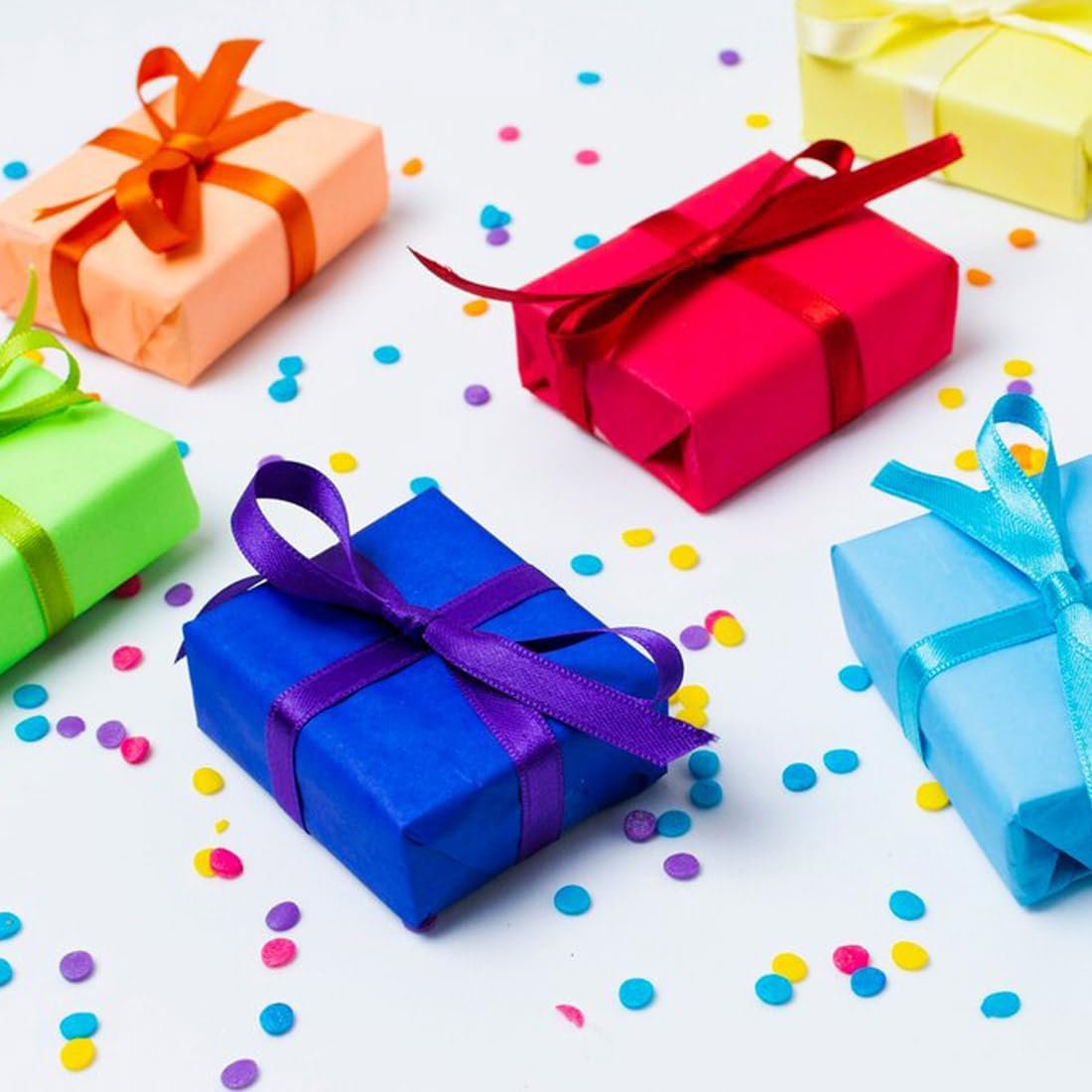 3/8" Width x 50 Yards Satin Fabric Ribbon, Red Ribbon Perfect for DIY Bows, Gift Wrapping, Craft, Flower Bouquet, Christmas and Party Decoration