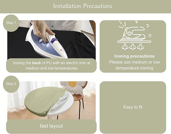 Round Fitted PU Tablecloth with High Elastic Edge 31 Inch Dia Waterproof Oil Proof Table Cloth Anti-Scald Stain-Resistant Wipeable Table Cover for Indoor Outdoor Picnic (Green,31" Dia)