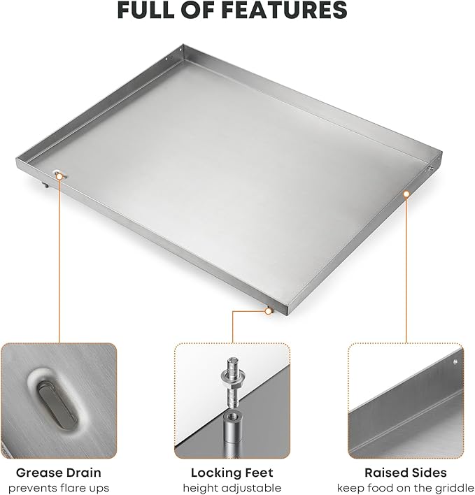 Stanbroil Stainless Steel Griddle Replacement Top for LoCo 26" 2-Burner Series II Flat Top Grill, Flat Top Griddle Accessories for LoCo Gas Grill