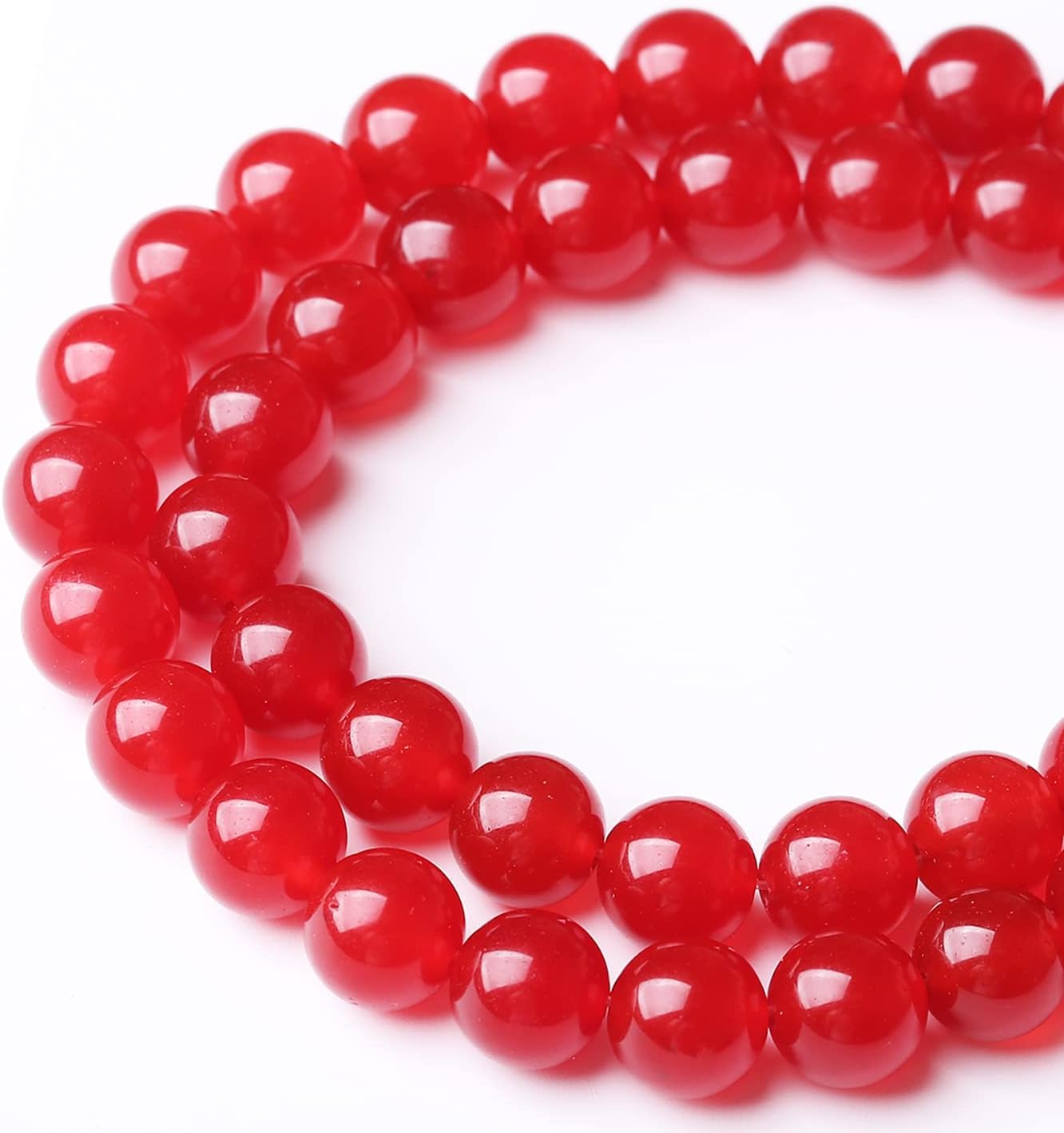 48PCS 8MM Red Chalcedony Beads Energy Healing Beads for DIY Jewelry Bracelet Necklace Making for Jewelry Making 15Inch