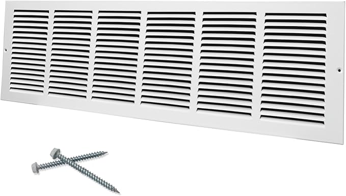 30"W x 8"H [Duct Opening Size] Steel Return Air Grille, Air Return Vent Cover for Ceiling and Sidewall - HVAC Air Vent Covers - [Outer Dimensions: 31.75"W x 9.75"H]
