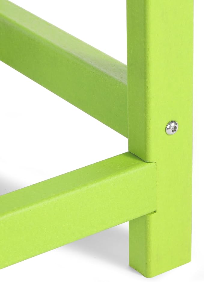 Costaelm Kids Outdoor Side Table, Small Patio HDPE Adirondack Square Table, Porch End Table for Outside Pool Garden, Lime
