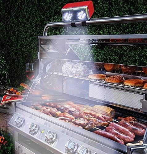 Camerons Rechargeable BBQ Grill Light - 10 Bright LED Bulbs, Adjustable Straps, Heat Resistant, Weatherproof, Long Lasting Battery