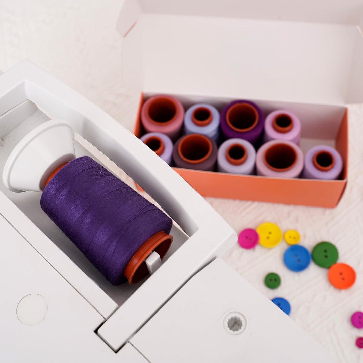 10 Pcs Sewing Thread, All Purpose Sewing Thread,40 wt, Assorted Colors Each 800 Yards of Polyester Threads for Sewing Machine, Hand Stitching, Quilting, Serger (Purple Color System)