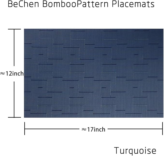 Plastic Placemats,Non Slip Washable Placemats for Dining Table Wipe Clean Table Mats Set of 6(Navy Blue)