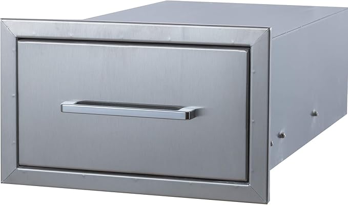 Outdoor Kitchen Drawers Stainless Steel,14" W x 8-1/2"H x 23" D Single Drawer,Flush Mount for Outdoor Kitchen or BBQ Island