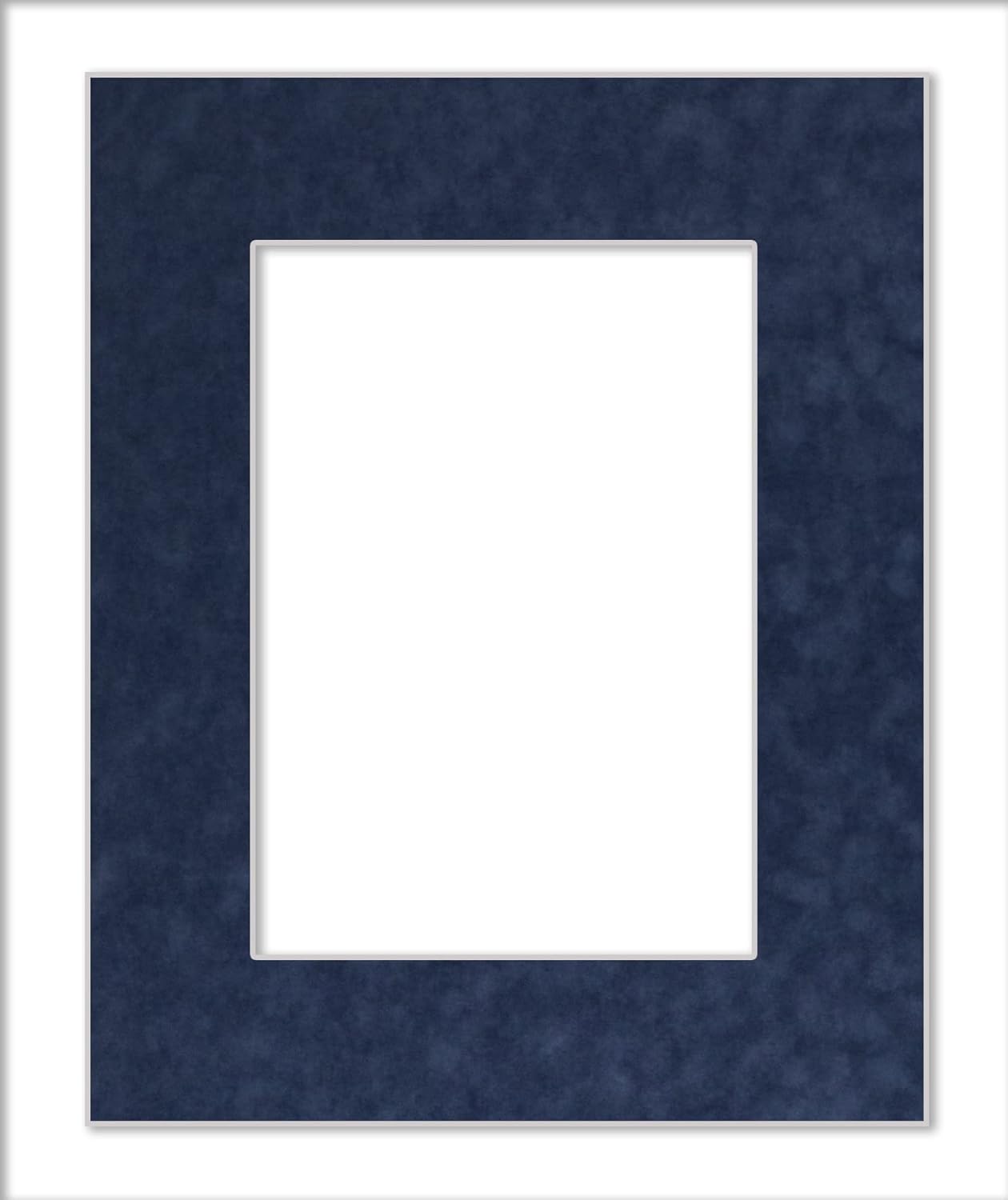 Pack of 25 Acid Free 11x14 Mats Bevel Cut for 8.5x11 Photos - Navy Suede Precut Matboards For Pictures, Photos, Framing - 4-ply Thickness