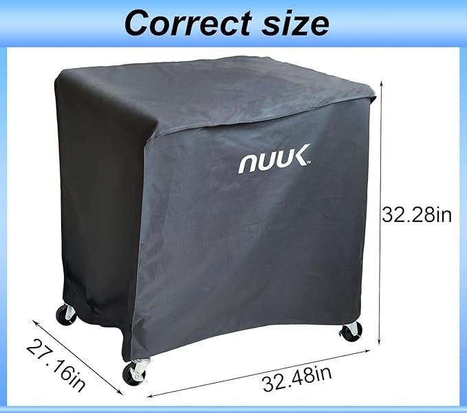 NUUK 24x30IN Waterproof Pizza Oven Table Cover, Heavy Duty UV Resistant Outdoor BBQ Dining Grill Cart Cover for Kitchen Island Prep Station