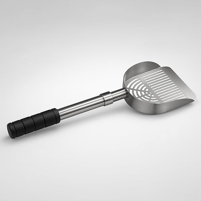 Adjustable Ash Shovel with Sifter, 16–21 Inch Extendable Handle – Heat-Resistant Coal Scoop for Fireplace, Wood Stove, and Fire Pit Tools (1, Stainless Steel)
