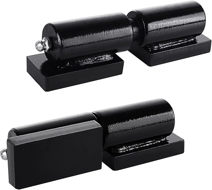 2 Pack Heavy Duty Weld On Barrel Hinges 5 Inch, Greaseable Steel Gate Hinges with Ball Bearings, High Capacity Lift Off Hinge for Metal Gates, Dump Trailers, Custom BBQ Smokers & Ramps (Black)