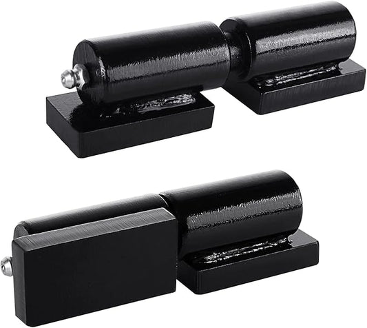 2 Pack Heavy Duty Weld On Barrel Hinges 5 Inch, Greaseable Steel Gate Hinges with Ball Bearings, High Capacity Lift Off Hinge for Metal Gates, Dump Trailers, Custom BBQ Smokers & Ramps (Black)