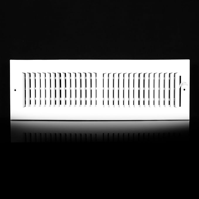 18x4 Vent Register [Duct Opening], Vent Covers for Home Ceiling, Two-Way Ventilation Register, Adjustable Solid Steel Wall Register Vent Cover (18"W x 4"H [Duct Opening])