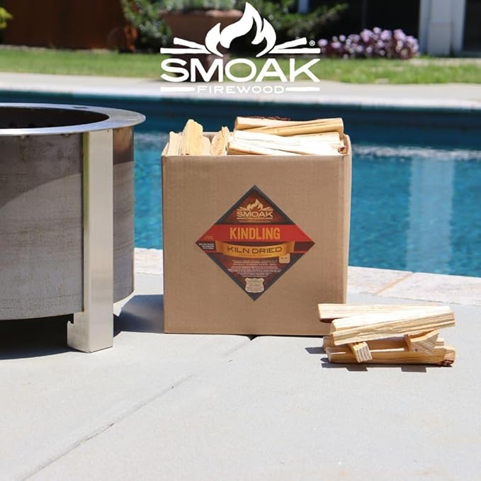 Smoak Firewood - Kiln Dried Premium USDA Certified Mixed Hardwood Kindling - Rough Cut (8in Pieces) 18-22lbs