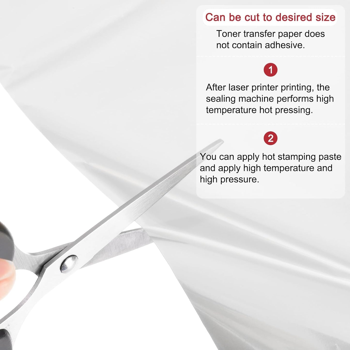 MECCANIXITY 50 Pack Toner Reactive Foil ,Deco Foil Transfer Sheets 8.5"x11" A4 Hot Foil Paper for Laser Printer Scrapbooking Heat Transfer DIY Craft,Silver