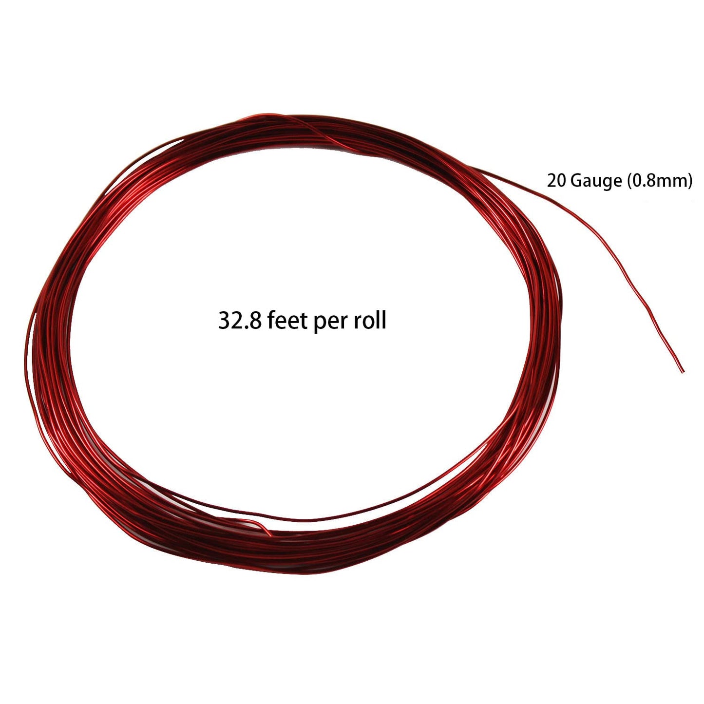 25 Rolls 820 Feet Colored Aluminum Craft Wire 0.8 mm Flexible Metal Artistic Jewelry Beading Wire, Each Roll 32.8 Feet, 25 Colors