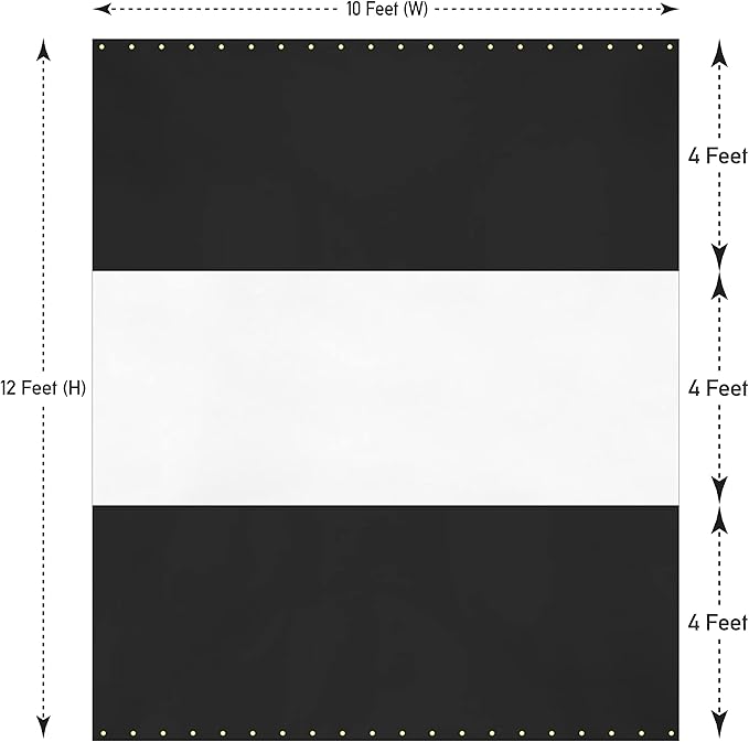 Covers & all Outdoor Clear Panel Curtain, 12 oz Vinyl Outdor Curtains for Patio, Waterproof & Weather Resistant Tarp with Brass Grommets for Pergola, Porch, Gazebos, Balcony (12’H x 10’W Feet, Black)