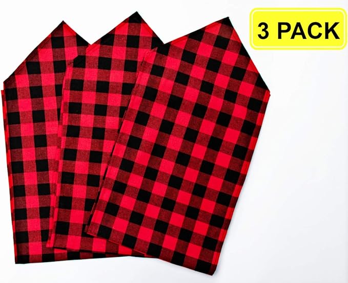 3 Pack 12"x108" Buffalo Check Table Runners Red and Black Plaid Table Runner for Christmas Dinner, Lumberjack Party, Outdoor or Indoor Gatherings Table Home Decorations 12"x108"