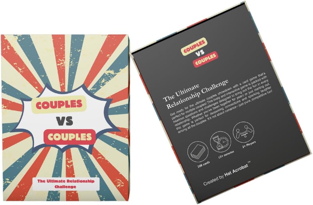 Hat Acrobat Couples VS Couples - The Ultimate Date Night Game for Multiple Players - Couples Game with 10 Different Categories and Challenges