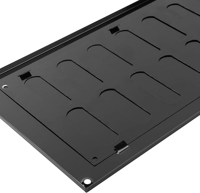 Repa Market 16" x 6" Inch (Outer Dimensions) Black Adjustable Air Vent Cover - Galvanized Steel HVAC Air Vent Register - Heating, Cooling Toe Kick Vent Cover - Wall, Ceiling Return, Intake Air Grille