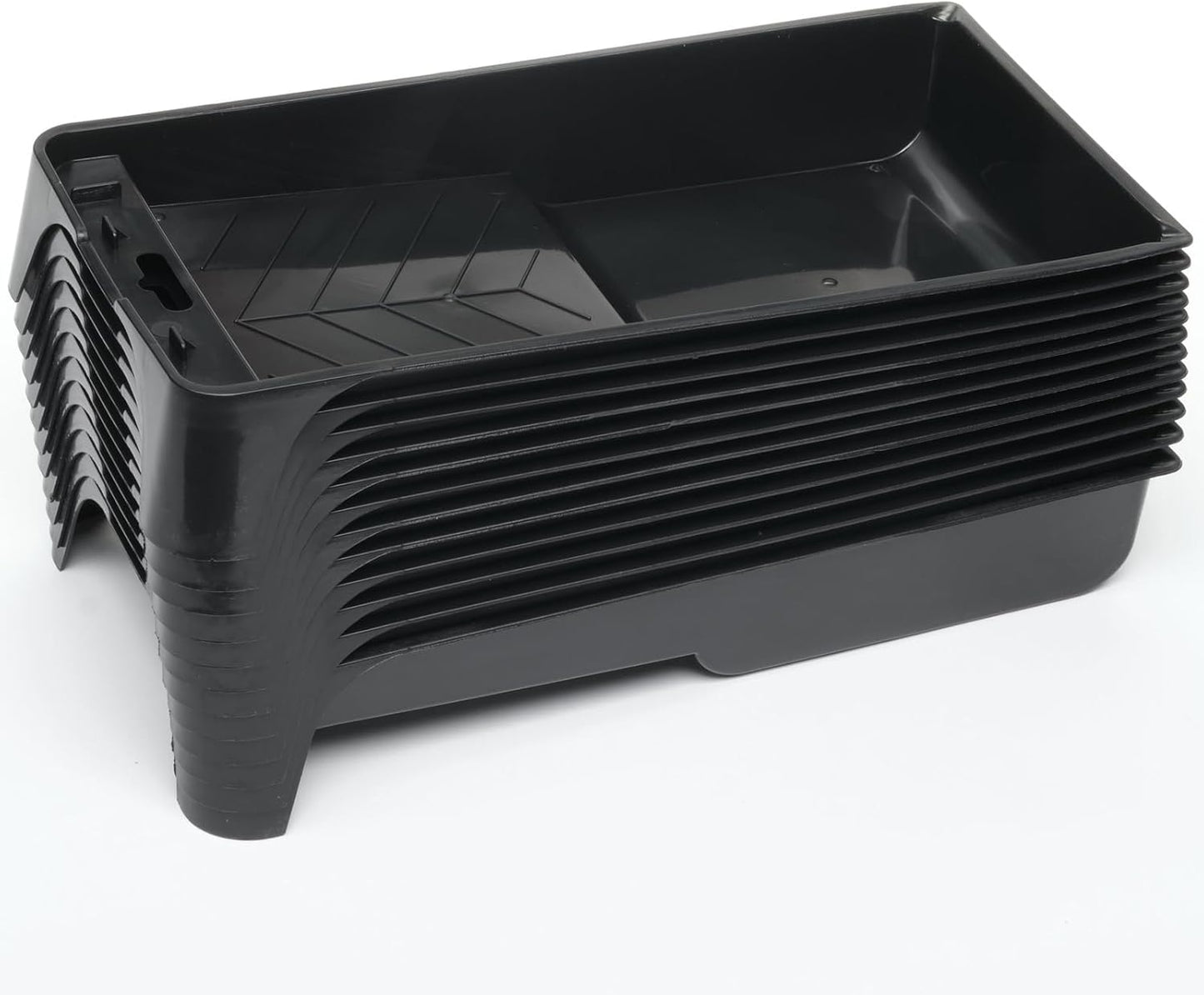 12 Pack 4 Inch Paint Tray Pans with Liners for Rollers - Ripped, Small Design for Painting Walls, Floors, Home Improvement, DIY (Black) - Roller Tray