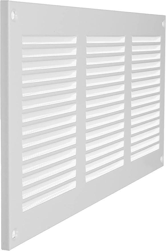 Repa Market 2-Pack 12x6 Inch Air Vent Cover/White Galvanized Steel Louvered Grill Cover with Mesh Screen/Wall or Ceiling Vent/Durable Flush Mount HVAC Register for Indoor and Outdoor Ventilation