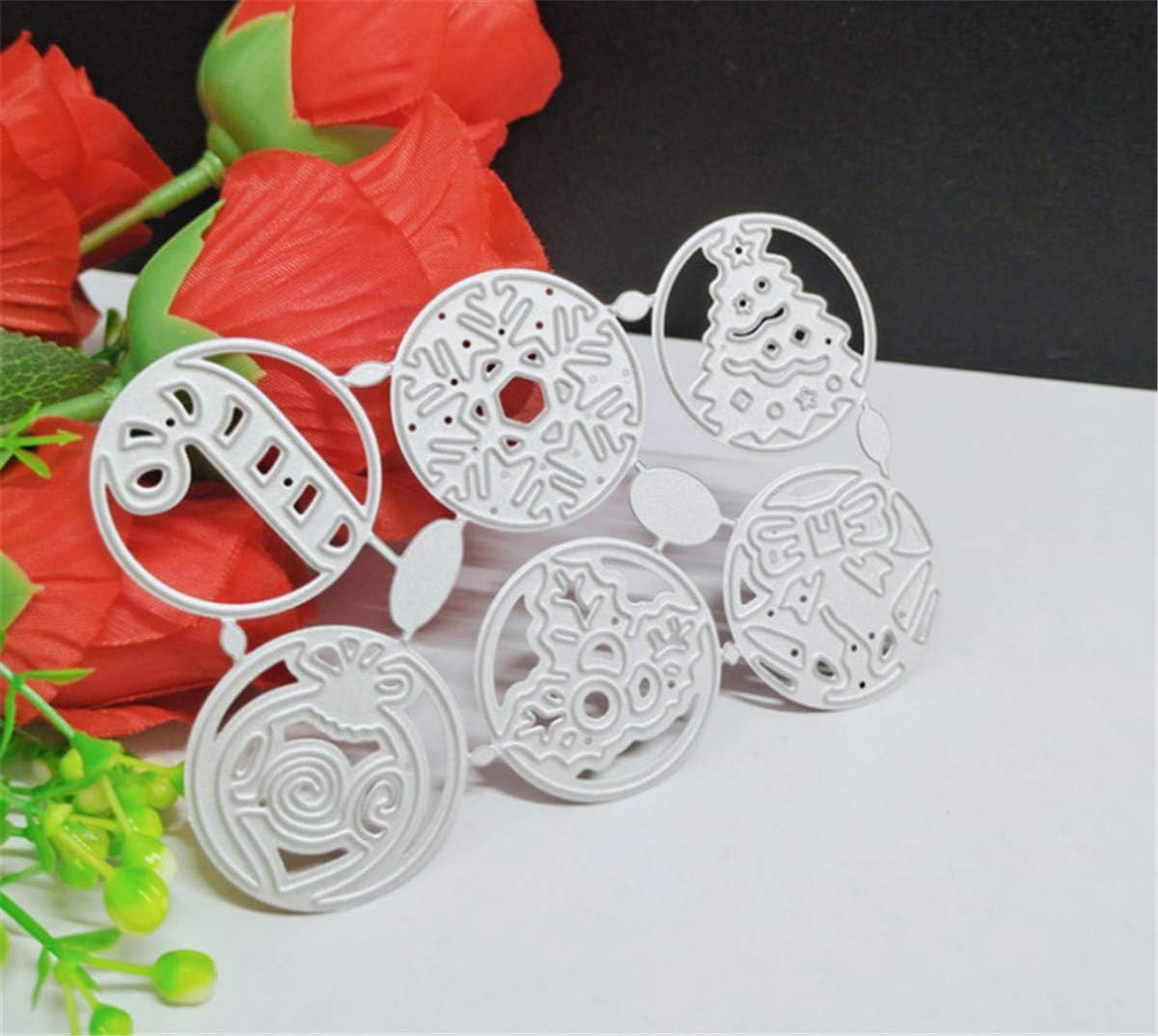 Metal Cutting Dies DIY Merry Christams Embossing Stencil Template Scrapbooking Card Making Mold Photo Album Arts Crafts Tools (Christmas Snowflake Set -10.5×7cm)