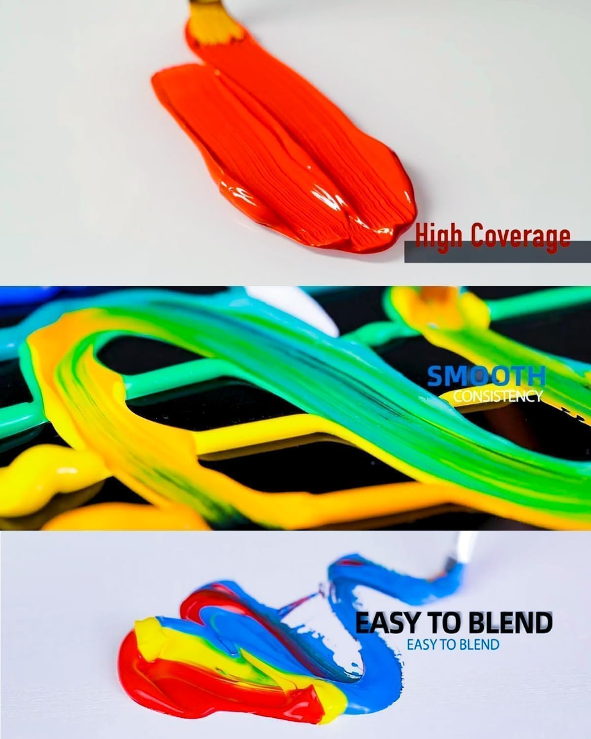 Fantastory Acrylic Paint Set 24 Classic Colors(2oz /60ml) with 12 Brushes, Professional Craft Thick Paints Kits for Adults, Canvas Wood Fabric Ceramic Rock Painting Supplies [Professional Series]