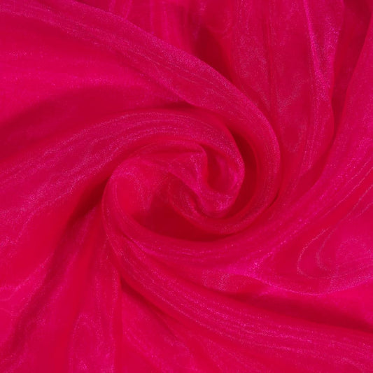 Fynite Sheer Organza Fabric | 20 Yards Long | 44" Wide | Bridal Solid Sheer Organza Bolt for Wedding Dress Fashion Craft Decorations Silky Shiny Sheer Organza - (Hot Pink, 20 Yrads)