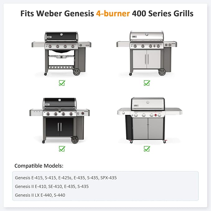 Stanbroil 6789 Full-Size Griddle Insert for Weber Genesis 400 Series Gas Grill, 4-Burner Flat Top Griddle for Weber Genesis I&II 410 415 425s 435 440, Stainless Steel