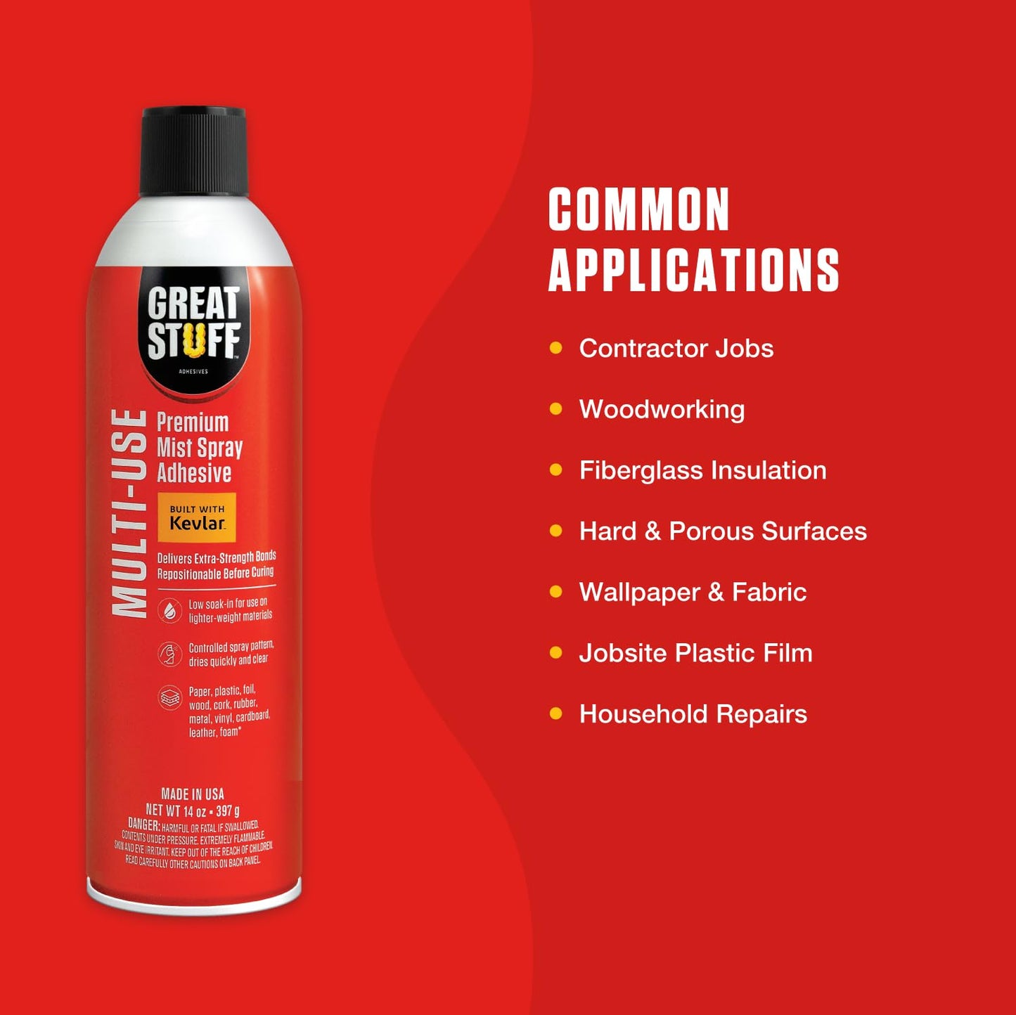 Great Stuff™ Heavy-Duty/Multi-Use Adhesive 2-Pack - 14 oz - Aerosol