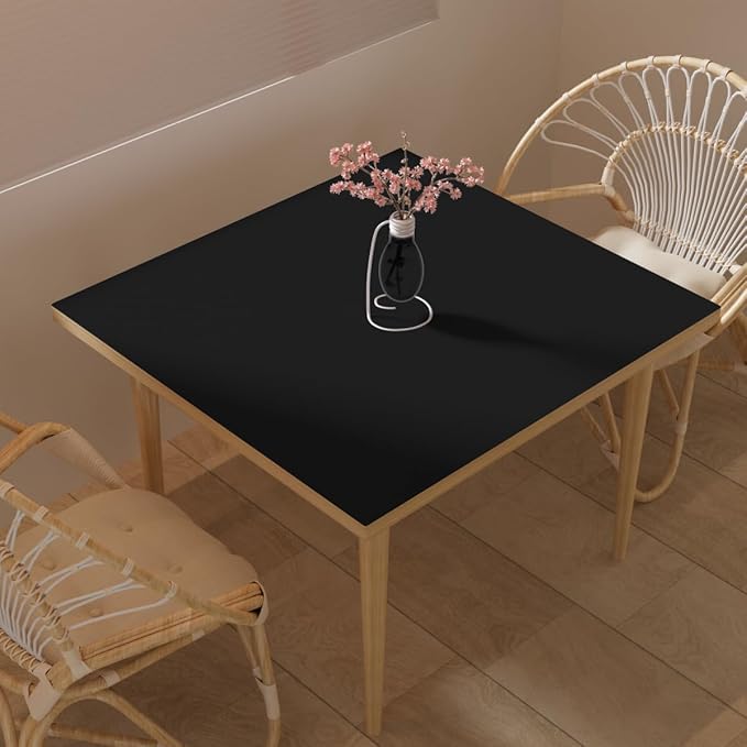 Leather Table Cover,1.8mm Thick,24x24 Inch Table Protector,Table Cover Protector,Table Top Protector,Table Protector Pad.(Black+Black,24x24)