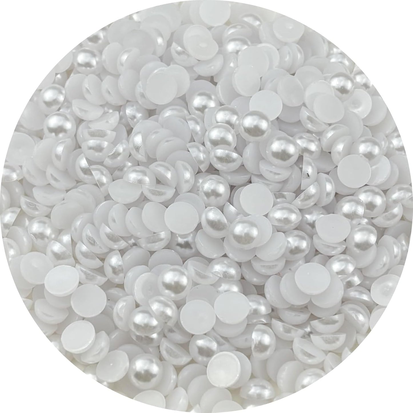 1200pcs 8mm Half Pearls for Crafts Flatback Round Half Pearl Beads for Jewelry Making Nail Art Scrapbook Craft Wedding Dress Decoration(White)