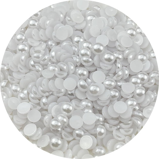 1200pcs 8mm Half Pearls for Crafts Flatback Round Half Pearl Beads for Jewelry Making Nail Art Scrapbook Craft Wedding Dress Decoration(White)