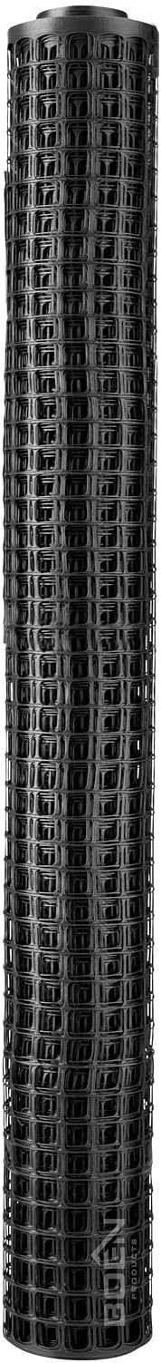 BOEN Garden Fence Temporary Barrier Outdoor Fence for Dog, Rabbit or Deer, Garden Netting Plastic Mesh Plant Protection (40" x 25', Black)