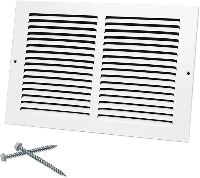 12"W x 8"H [Duct Opening Size] Steel Return Air Grille, Air Return Vent Cover for Ceiling and Sidewall - HVAC Air Vent Covers - [Outer Dimensions: 13.75"W x 9.75"H]