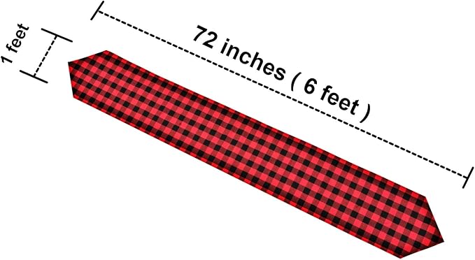 4 Pack Buffalo Check Table Runners Red and Black Plaid Table Runner for Christmas Dinner, Lumberjack Party, Outdoor or Indoor Gatherings Table Home Decorations 12"x72"