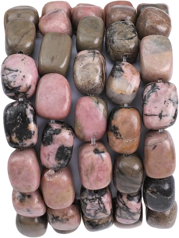 Natural Rhodochrosite Cuboid Stone Loose Semi Gemstone Beads for Jewelry Making 8mmx12mm 38cm/Strand