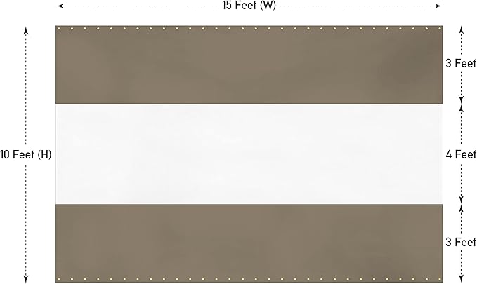 Covers & all Outdoor Clear Panel Curtain, 12 oz Vinyl Outdor Curtains for Patio, Waterproof & Weather Resistant Tarp with Brass Grommets for Pergola, Porch, Gazebos, Balcony (10’H x 15’W Feet, Beige)