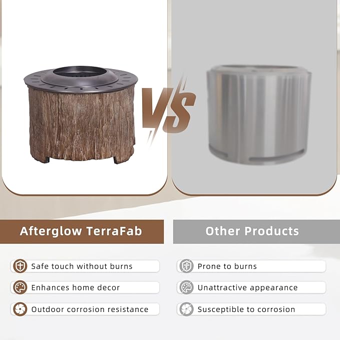 Afterglow Bonfire 20.5 Inch Smokeless Fire Pit with Removable Ash Pan - Portable Outdoor Fire Pit - Stainless Steel - Wood Burning Lightweight Fireplace, Ideal for 4-6 People