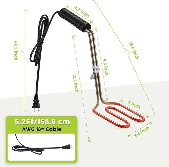 Kitosun Electric Charcoal Starter – Superior BBQ Grill Fireplace Coal Lighter Easy & Quick Ignite Briquettes |No Sparks or Flames | 304 Stainless Steel Coils Elements 5ft Long Cable (Extra Long 700W)