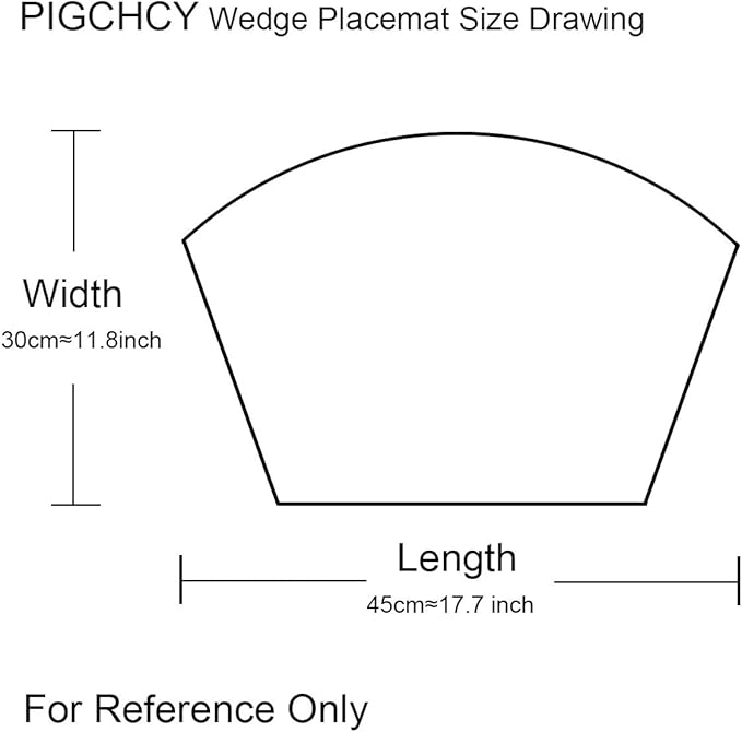 PIGCHCY Wedge Shaped Placemats for Dining Table Washable Vinyl Placemats Heat Resistant Table Mats Set of 4 (Navy Blue)