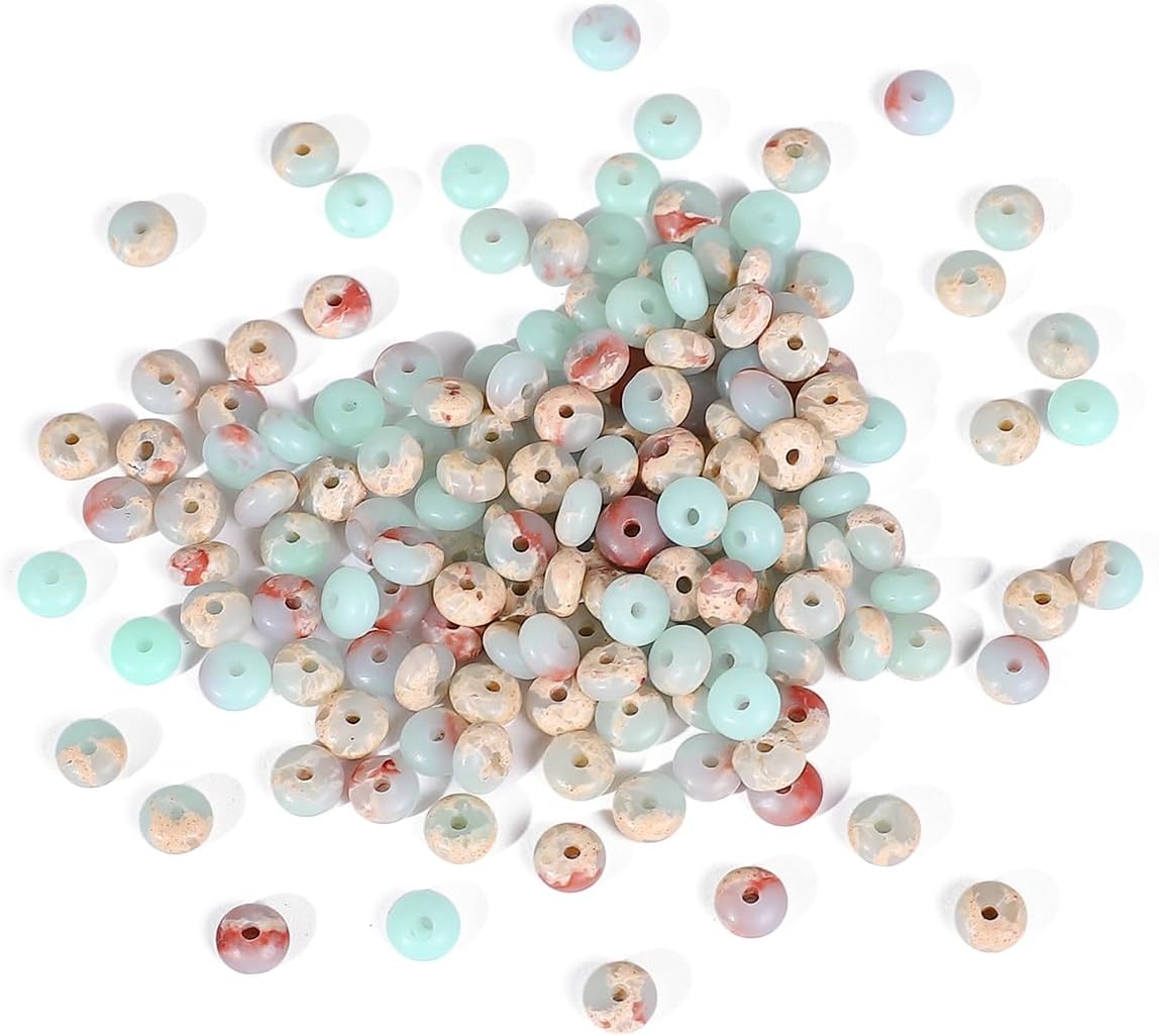 Natural Shoushan Disk Stone Beads 4x2mm 160pcs Rondelle Loose Semi Gemstone Beads for Jewelry Making Design