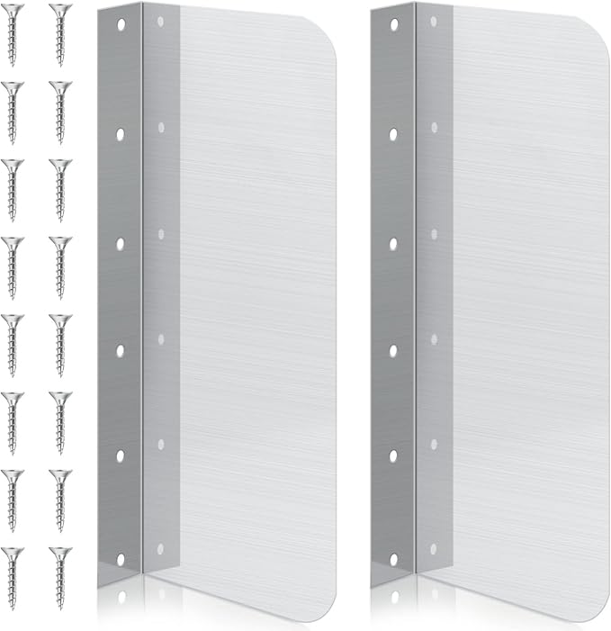 Therwen 2 Pcs Stainless Steel Side Splash Guard for Sink 15 x 6 Inch Wall Mount Guard with Screws Commercial Restaurant Hand Sink and Compartment Prep Sink Kitchen Sink Splash Protector Supply
