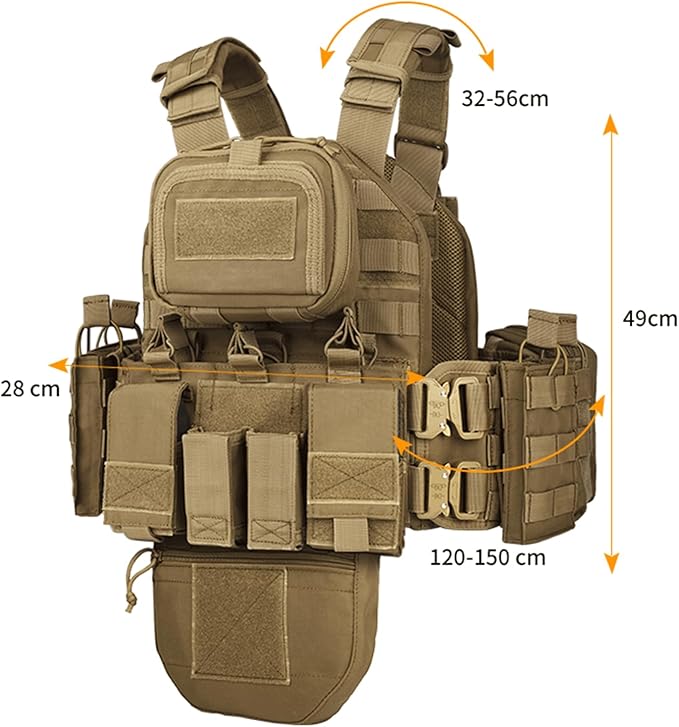 YAKEDA Tactical Outdoor Training Vest - Molle Vest With Multi-Functional Pouches For Training, Hunting & Hiking