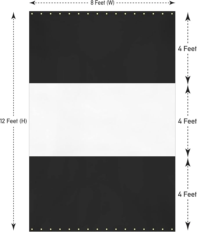Covers & all Outdoor Clear Panel Curtain, 12 oz Vinyl Outdor Curtains for Patio, Waterproof & Weather Resistant Tarp with Brass Grommets for Pergola, Porch, Gazebos, Balcony (12' H x 8' W feet, Black)