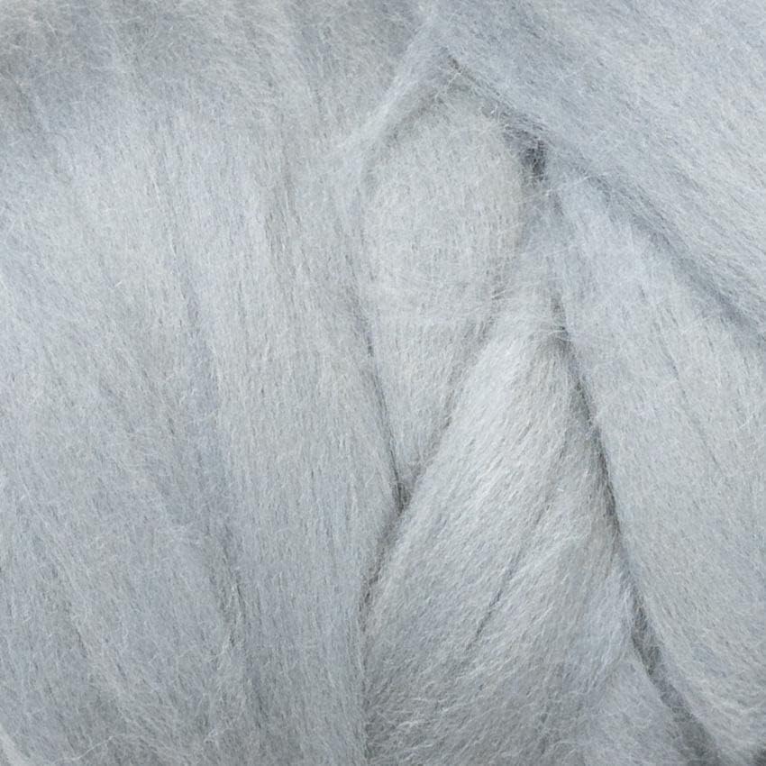 Kondoos Colored Natural Wool roving, 1 lb. Best Wool for Needle Felting, Wet Felting, handcrafts and Spinning. (Silver, 1 lb)