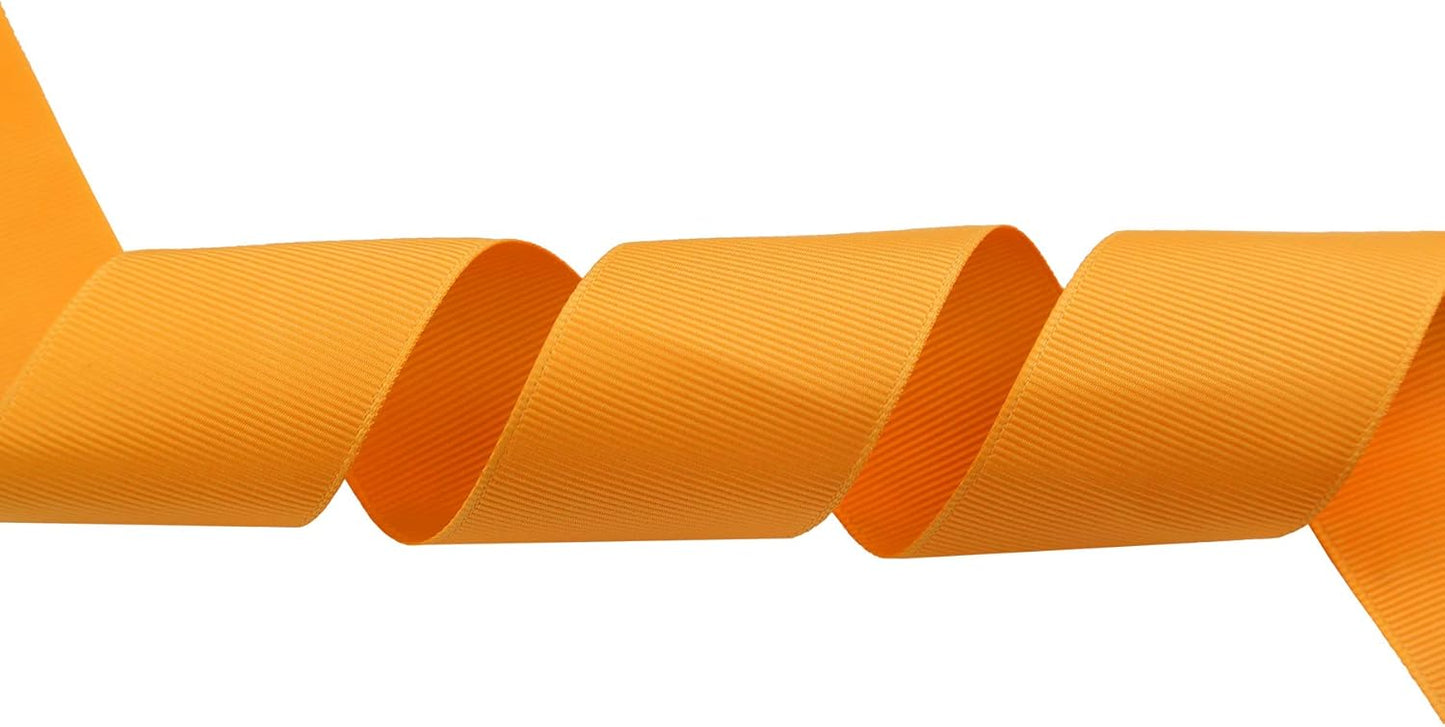 ITIsparkle 11/2" Inch Grosgrain Ribbon 25 Yards-Roll Set for Gift Wrapping Cake Decoration Party Favor Hair Braids Hair Bow Baby Shower Decoration Floral Arrangement Craft Supplies, Gold Ribbon